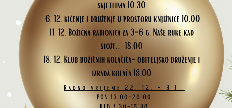 ADVENT POČINJE U KNJIŽNICI! ADVENT POČINJE U KNJIŽNICI!